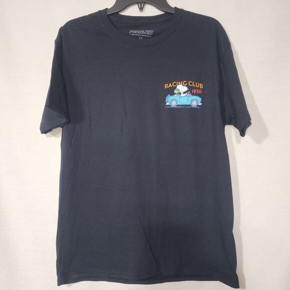 Snoopy and Woodstock Racing club men's medium black shirt - Picture 2 of 6